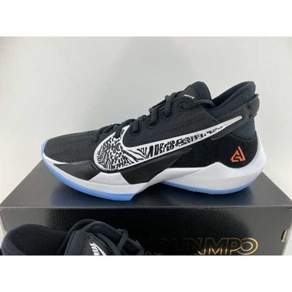 NEW Nike Zoom Freak 2 Black White Men's Basketball Sneakers Shoes - Picture 5 of 12